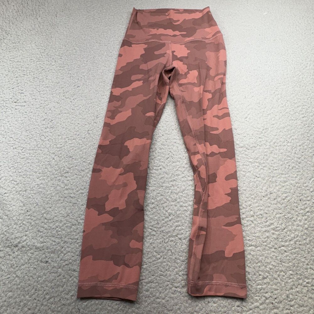 Lululemon Pants Womens 0 Pink Camo Align High Rise Yoga‎ Leggings Athletic Gym